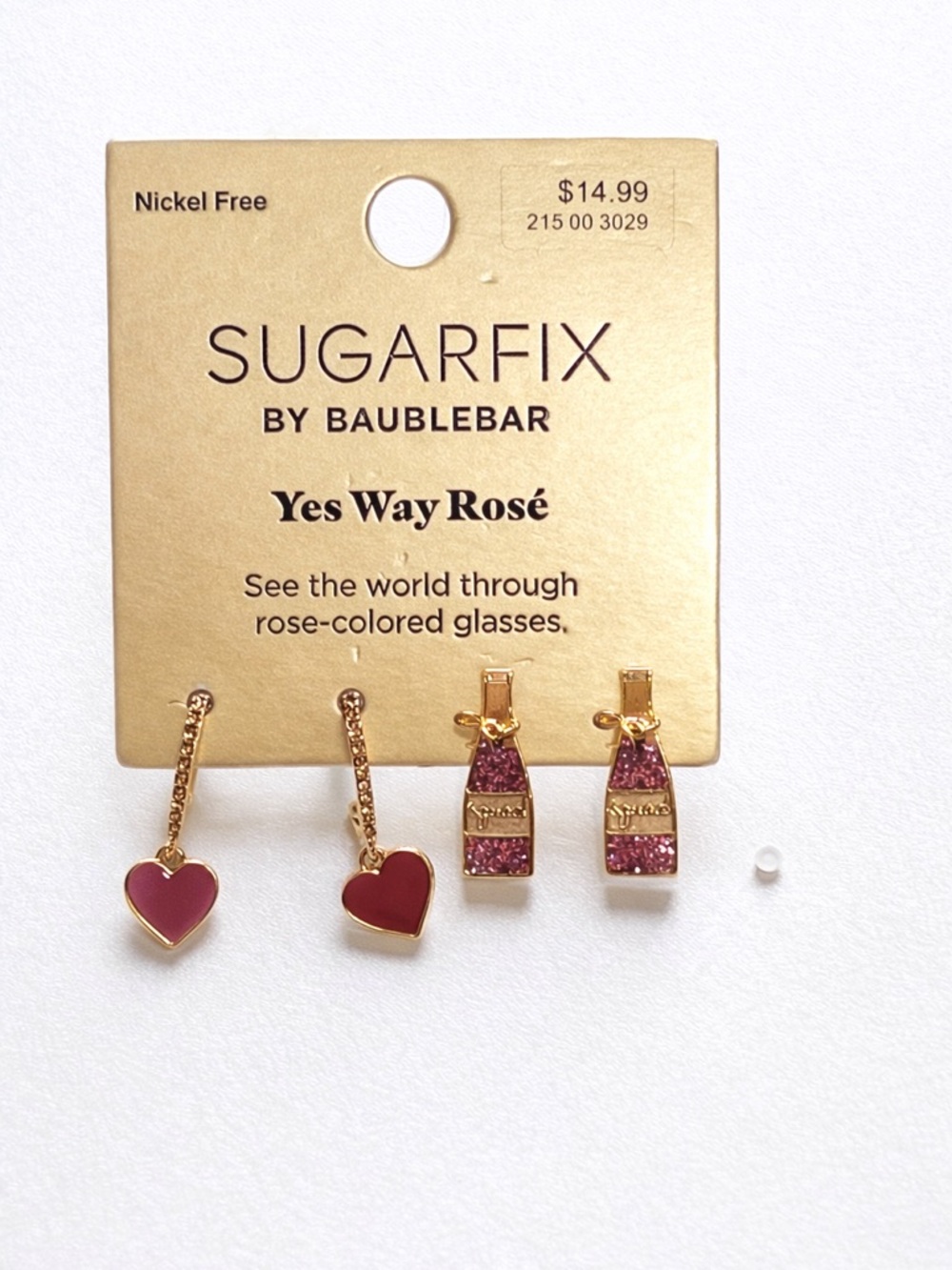 Sugarfix by BaubleBar Rose Heart & Bottle Drop Earring Set